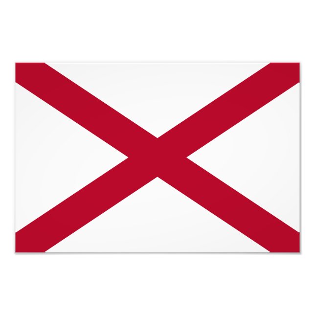 Alabama: St Andrew Crimson Kor Flagga Fototryck (Framsidan)