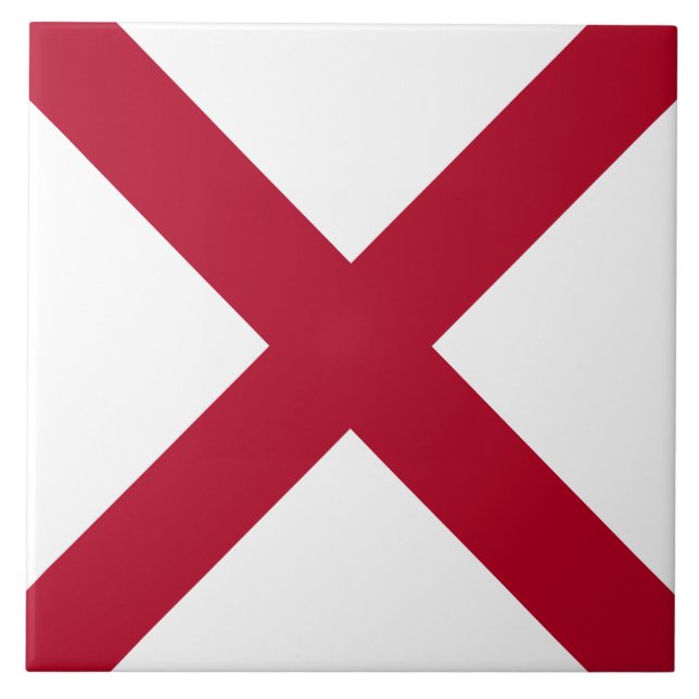 Alabama: St Andrew Crimson Kor Flagga Kakelplatta (Framsidan)