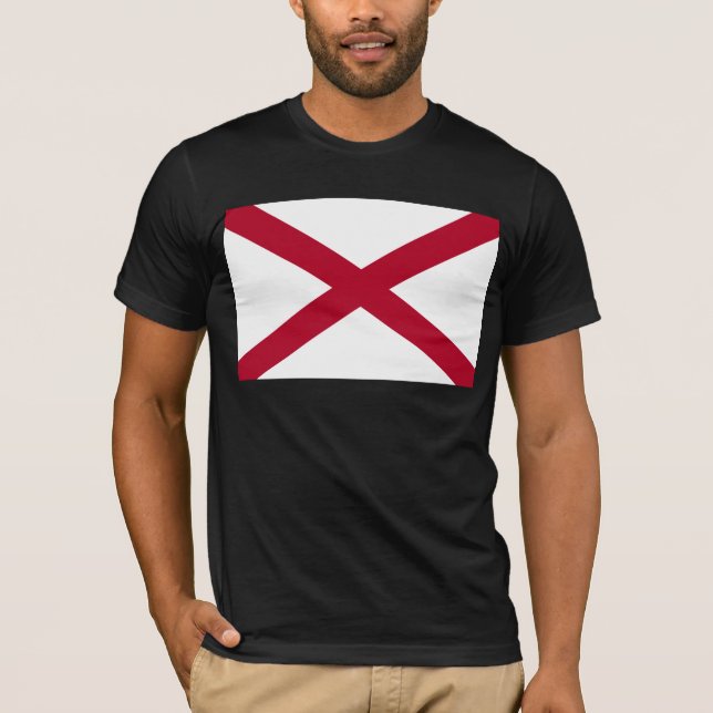 Alabama: St Andrew Crimson Kor Flagga T Shirt (Framsida)