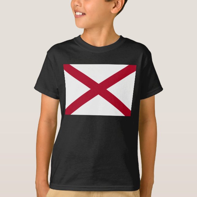 Alabama: St Andrew Crimson Kor Flagga T Shirt (Framsida)