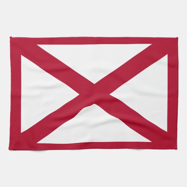 Alabama: St Andrew kors röda kors flagga Kökshandduk (Horisontell)