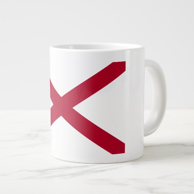 Alabama: St Andrew kors röda korsflaggan Jumbo Mugg (Framsida höger)