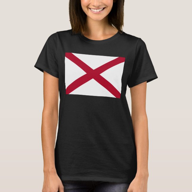 Alabama: St Andrew korsflagga med röda korset T Shirt (Framsida)