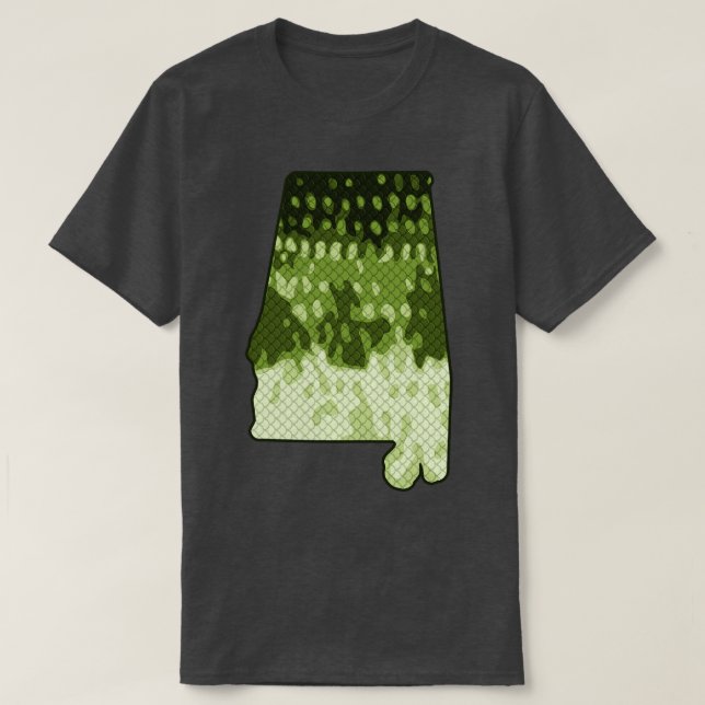 Alabama State Bass Fishing Färg Mönster Art T Shirt (Design framsida)
