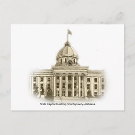 Alabama State Capital Byggande Montgomery Postcard Vykort