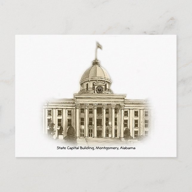 Alabama State Capital Byggande Montgomery Postcard Vykort (Framsida)
