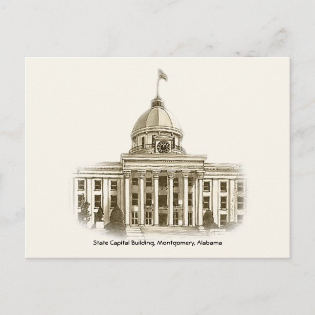 Alabama State Capitolium byggnad Montgomery vykort (Framsida)