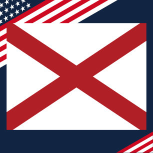 Alabama State Flag Classic Röd & Vit USA Vykort