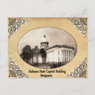 Alabama State Huvudstad Bygger gammalt vykort