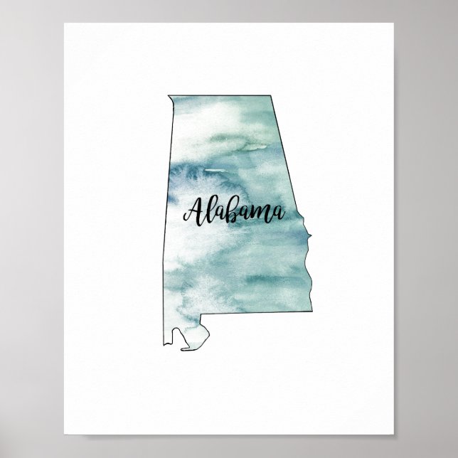 Alabama State Illustration-dispositionssten Poster (Framsidan)