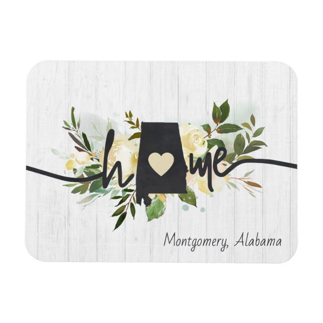 Alabama State-Personlig din hemstad Rustic Magnet (Horisontell)