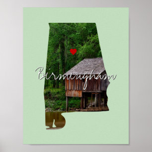 Alabama State Photo infoga och namn Poster