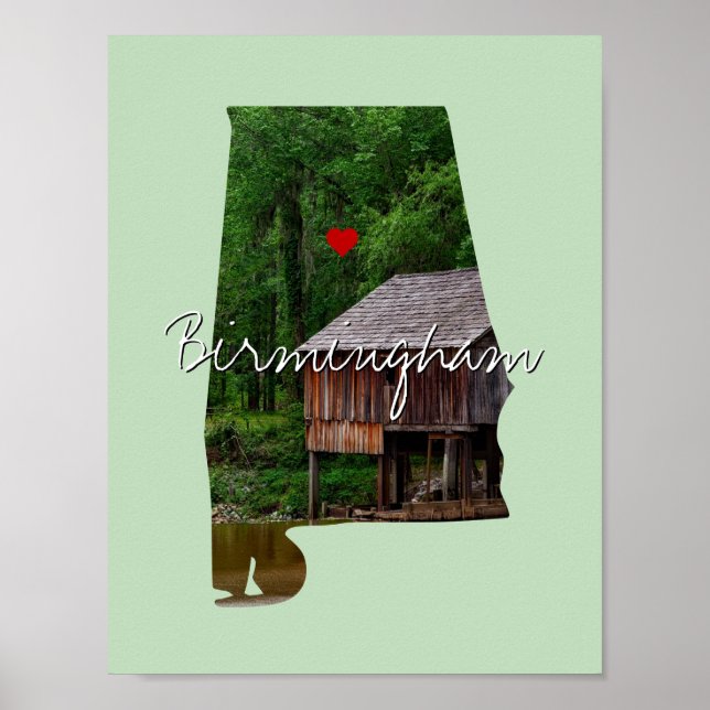 Alabama State Photo infoga och namn Poster (Framsidan)