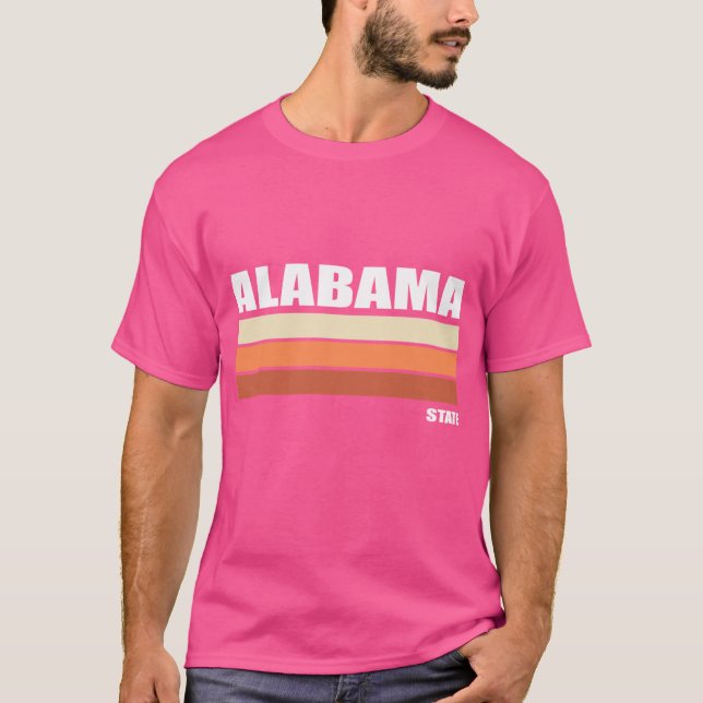 Alabama State Retro Stil T Shirt (Framsida)