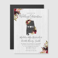 Alabama State Rustic Magnetic Wedding bjudande