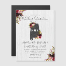 Alabama State Rustic Magnetic Wedding bjudande