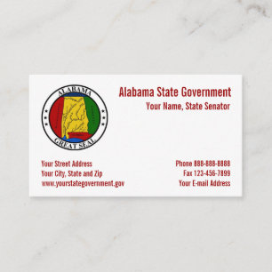 Alabama State Seal Government Affärskort Visitkort