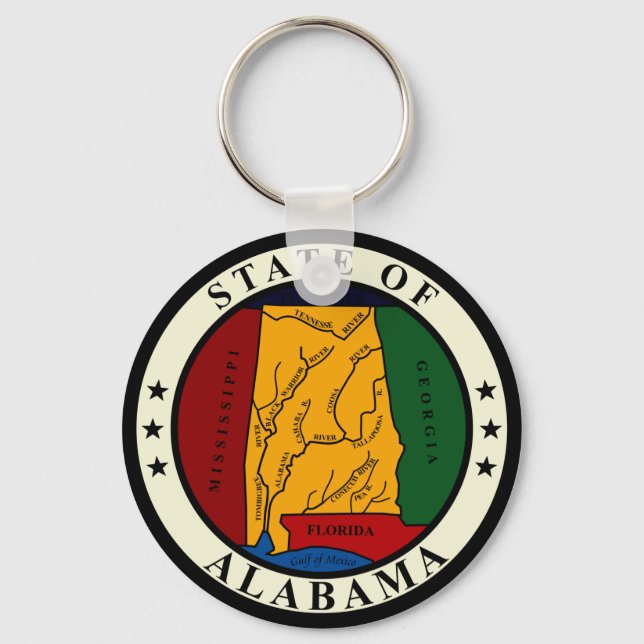 Alabama State Seal Keychain Nyckelring (Framsida)