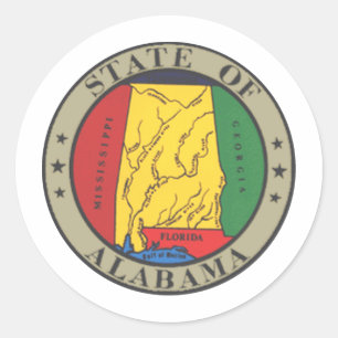 Alabama State Seal Runt Klistermärke
