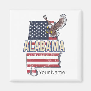 Alabama State United Stater Retro Karta Vintage US Magnet