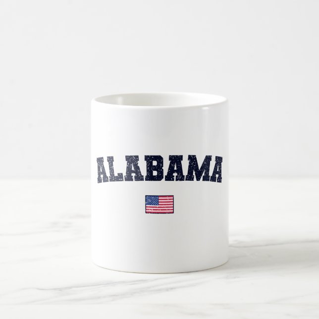 Alabama State USA flagga Vintage Distress Kaffemugg (Center)