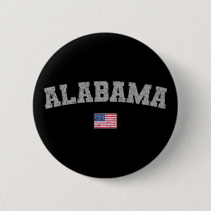 Alabama State USA flagga Vintage Distress Knapp