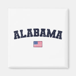 Alabama State USA flagga Vintage Distress Magnet
