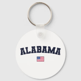 Alabama State USA flagga Vintage Distress Nyckelring