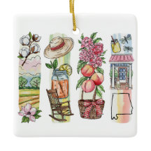 Alabama State Vattenfärg Jul Ornament – Sout