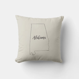 Alabama-staten Karta Dekorativ kudde