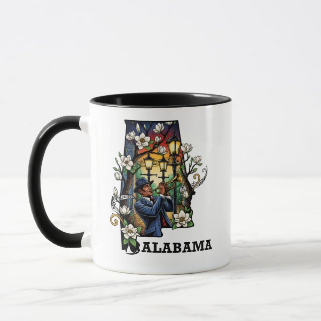 Alabama-staten Tatto Stil - Jazz & Magnolia Mugg (Vänster)