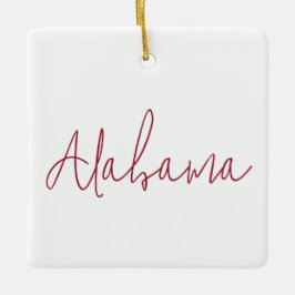 Alabama Statens Resa Souvenir Gåva Julgransprydnad Keramik