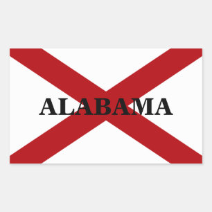 Alabama Statlig flagga Anpassningsbar Sticker Rektangulärt Klistermärke