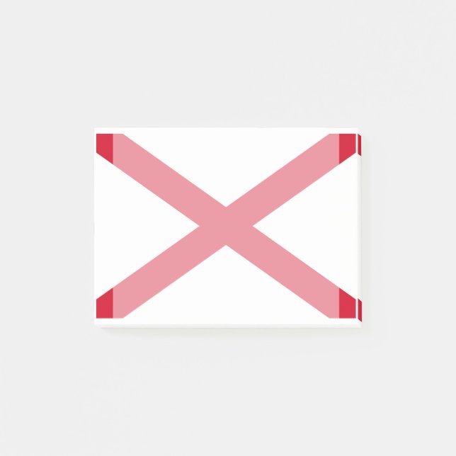 Alabama Statlig flagga Design Post-it Block (Framsida)