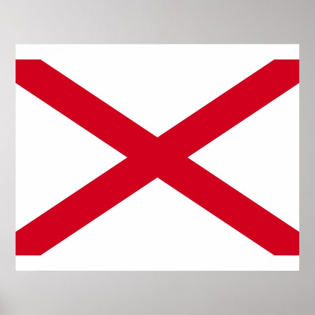Alabama Statlig flagga Design Poster (Framsidan)