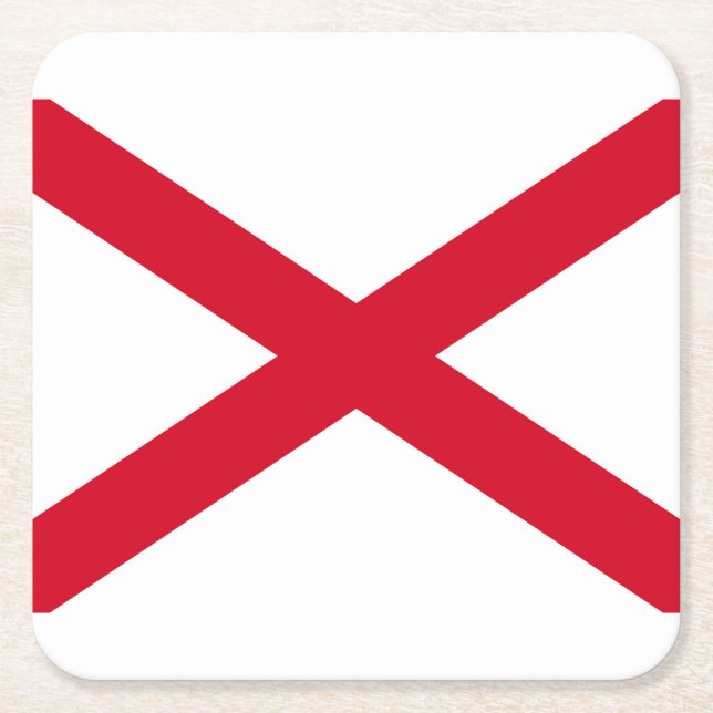 Alabama Statlig flagga Design Underlägg Papper Kvadrat (Framsidan)