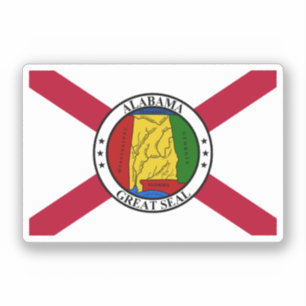 Alabama Statlig flagga/ extra statlig säl Klistermärken