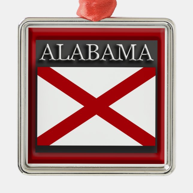 Alabama Statlig flagga jul Ornament (Framsidan)