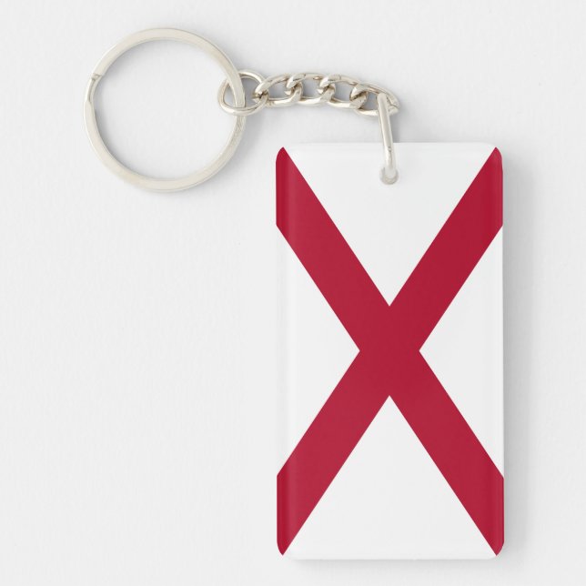 Alabama Statlig flagga Keychain (Framsidan)