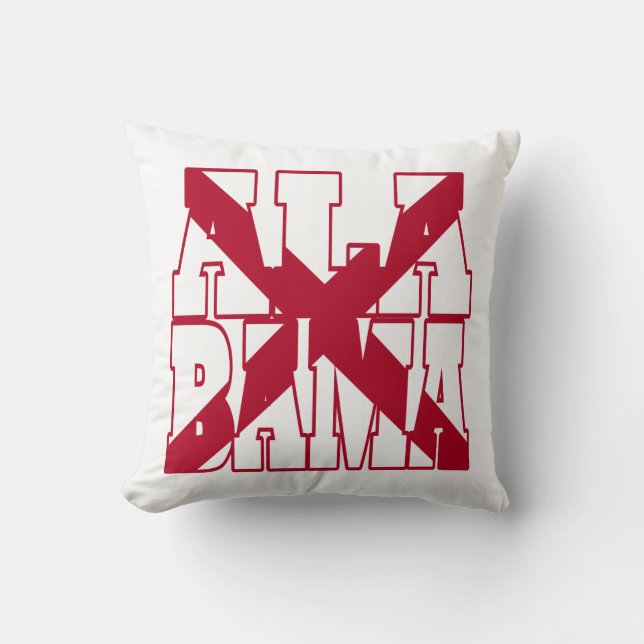 Alabama statlig flagga kudde (Framsida)