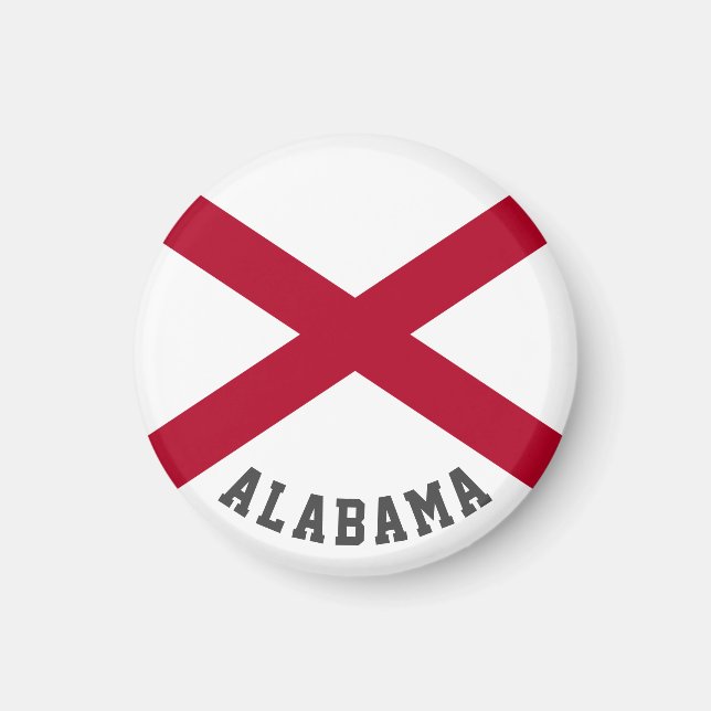 Alabama Statlig flagga Magnet (Framsidan)