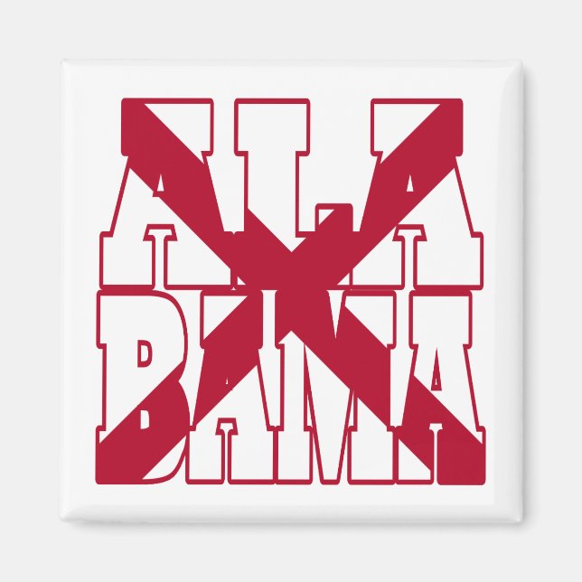 Alabama statlig flagga magnet (Framsidan)