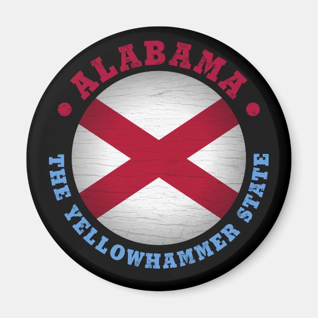 ALABAMA STATLIG FLAGGA MAGNET (Framsidan)