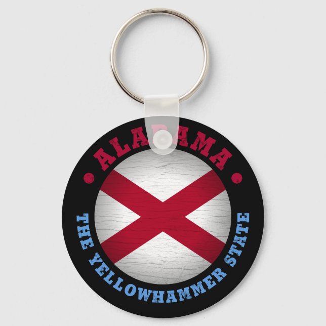 ALABAMA STATLIG FLAGGA NYCKELRING (Framsida)