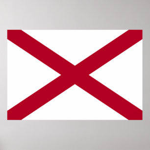 Alabama Statlig flagga Poster