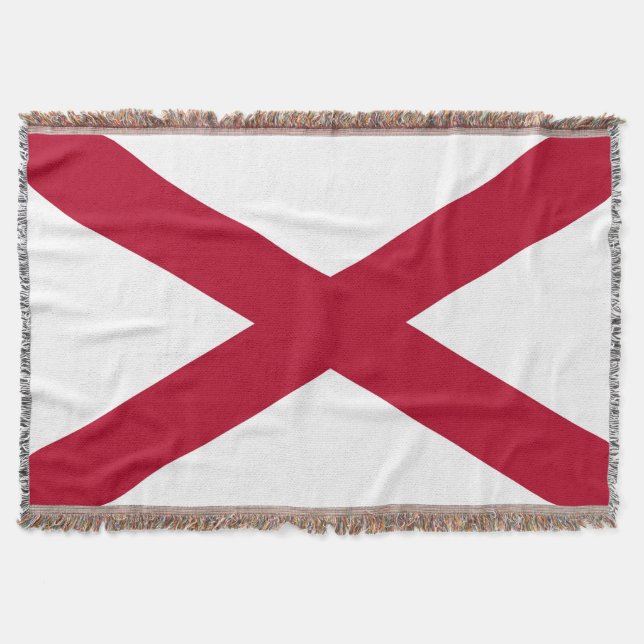 Alabama Statlig flagga Print Patriotic Filt (Framsidan)