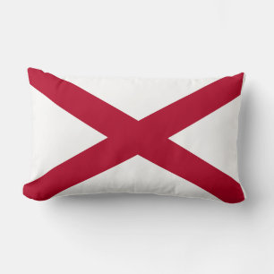 Alabama Statlig flagga Print Patriotic Lumbarkudde