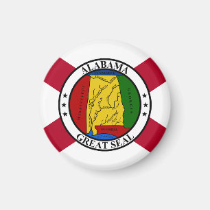 Alabama Statlig flagga/statsäl som köps upp Magnet