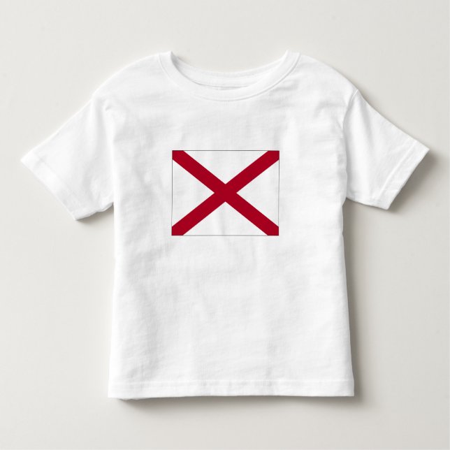 Alabama Statlig flagga T Shirt (Framsida)