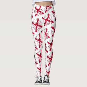 Alabama statlig flagga text mönster leggings